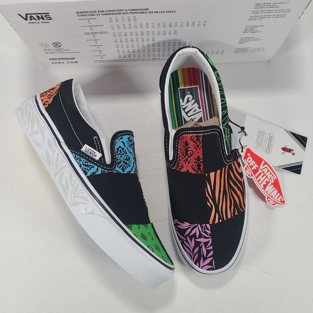 Vans Classic Slip-On Crayola Diy Trace Your Dreams Black Multi Sneaker Women 7.5